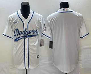 Men%27s Los Angeles Dodgers White Blank With Patch Cool Base Stitched Baseball Jerseys->los angeles dodgers->MLB Jersey